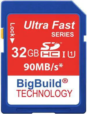 BigBuild Technology 32GB Ultra Fast 90MB/s Memory Card for Canon Digital IXUS 185 Camera, Class 10 SD SDHC BigBuild Technology 32GB Ultra Fast 90MB/s Memory Card for Canon Digital IXUS 185 Camera, Class 10 SD SDHC