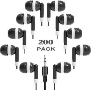 XOSDA Bulk Earbud Headphones 200 Pack for School Classroom Kids, Wholeslae Wired Earphones Durable Class Set for Students Children Toddler Teens Boys Girls and Adult (XPG101, 200 PCS) XOSDA Bulk Earbud Headphones 200 Pack for School Classroom Kids, Wholeslae Wired Earphones Durable Class Set for Students Children Toddler Teens Boys Girls and Adult (XPG101, 200 PCS)
