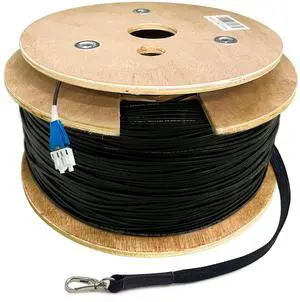 500 Meters Uniboot LC to LC Outdoor Armored Fiber Patch Cable with Pulling Eye, Low Friction Single Mode Duplex Fiber Optic Cable Jumper Optical Patch Cord, 9/125um, (OS1/OS2 Compatible), LSZH Black 500 Meters Uniboot LC to LC Outdoor Armored Fiber Patch Cable with Pulling Eye, Low Friction Single Mode Duplex Fiber Optic Cable Jumper Optical Patch Cord, 9/125um, (OS1/OS2 Compatible), LSZH Black