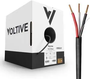 Voltive 14/3 Low Voltage Wire, Riser CL3R, Black, 500ft - 14AWG, 3 Conductors, Stranded Bare Copper, UL Listed - V-1269-2 Voltive 14/3 Low Voltage Wire, Riser CL3R, Black, 500ft - 14AWG, 3 Conductors, Stranded Bare Copper, UL Listed - V-1269-2
