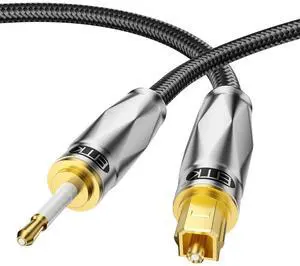 EMK Toslink to Mini Toslink Optical Audio Cable 24K Gold-Plated Digital S/PDIF Fiber Optic Cables for Home Theater,Sound Bar,TVs,Amplifiers,Hi-Fi Systems (49FT/15M) EMK Toslink to Mini Toslink Optical Audio Cable 24K Gold-Plated Digital S/PDIF Fiber Optic Cables for Home Theater,Sound Bar,TVs,Amplifiers,Hi-Fi Systems (49FT/15M)