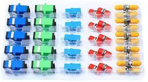 50Pcs/ Lots Fiber Optic Coupler Kit with SC/UPC,SC/APC,FC,LC,ST Five Types of Adapters for Cable Connection 50Pcs/ Lots Fiber Optic Coupler Kit with SC/UPC,SC/APC,FC,LC,ST Five Types of Adapters for Cable Connection