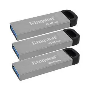Kingston 64GB DataTraveler Kyson USB 3.2 Gen 1 200MB/s Read Metal Flash Drive (3-Pack) (3 Items) Kingston 64GB DataTraveler Kyson USB 3.2 Gen 1 200MB/s Read Metal Flash Drive (3-Pack) (3 Items)
