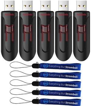 SanDisk USB 3.0 Flash Drive 16GB 5 Pack Cruzer Glide Retractable Pen Drive Up to 100MB/s Read Speed (SDCZ600-016G-B35) Bundle with (5) Everything But Stromboli Lanyards SanDisk USB 3.0 Flash Drive 16GB 5 Pack Cruzer Glide Retractable Pen Drive Up to 100MB/s Read Speed (SDCZ600-016G-B35) Bundle with (5) Everything But Stromboli Lanyards