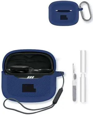 Case for JBL Tune Buds2 Earbuds,Soft Protective,BOVUGAC Silicone Case Cover with Keychain & Cleaning Kit & Lanyard for JBL Tune Buds 2-Blue Case for JBL Tune Buds2 Earbuds,Soft Protective,BOVUGAC Silicone Case Cover with Keychain & Cleaning Kit & Lanyard for JBL Tune Buds 2-Blue