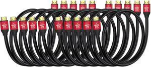 RyzzRooa HDMI to HDMI Cables 5 Feet, 10-Pack, High Speed HDMI 2.0 Cable Supports 4K@60Hz, 2K, 1080P, HDCP 2.2, HDR, ARC & Ethernet, Compatible with Xbox, PS3, PS4, Laptop, Roku, Monitor, TV etc RyzzRooa HDMI to HDMI Cables 5 Feet, 10-Pack, High Speed HDMI 2.0 Cable Supports 4K@60Hz, 2K, 1080P, HDCP 2.2, HDR, ARC & Ethernet, Compatible with Xbox, PS3, PS4, Laptop, Roku, Monitor, TV etc