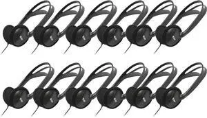 Williams Sound HED 027 Pack of 12 Heavy-Duty Folding Mono Headphones, 3.5mm Connector, 40 mm Driver, 39 Inch Cord, Compatible with Williams AV Receivers and Pocketalkers Williams Sound HED 027 Pack of 12 Heavy-Duty Folding Mono Headphones, 3.5mm Connector, 40 mm Driver, 39 Inch Cord, Compatible with Williams AV Receivers and Pocketalkers