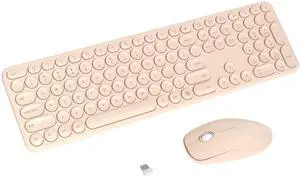 COVEVA Wireless Keyboard and Mouse Combo, USB Receiver Plug and Play, Low Profile Quiet Typing Design, 110 Round Keys Full-Size Silent Keyboard Set for PC, Windows, Mac, Desktop, Laptop(Khaki) COVEVA Wireless Keyboard and Mouse Combo, USB Receiver Plug and Play, Low Profile Quiet Typing Design, 110 Round Keys Full-Size Silent Keyboard Set for PC, Windows, Mac, Desktop, Laptop(Khaki)