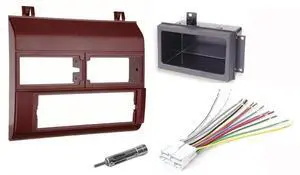 Red Complete Single Din Dash Kit + Pocket Kit + Wire Harness + Antenna Adapter Compatible with Chevrolet & GMC 1988-1996 Red Complete Single Din Dash Kit + Pocket Kit + Wire Harness + Antenna Adapter Compatible with Chevrolet & GMC 1988-1996
