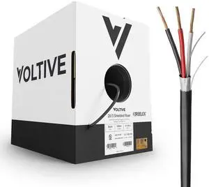 Voltive 20/3 Shielded Low Voltage Wire, Riser CL3R, Black, 1000ft - 20AWG, 3 Conductors, Overall Shield, Stranded Bare Copper, UL Listed - V-1305-2 Voltive 20/3 Shielded Low Voltage Wire, Riser CL3R, Black, 1000ft - 20AWG, 3 Conductors, Overall Shield, Stranded Bare Copper, UL Listed - V-1305-2