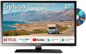 SYLVOX RV TV, 27-Inch 12 Volt Television, Smart Google TV, Full HD 1080P, DVD Built-in, 178 Wide Viewing, HDMI & USB Ports, AC/DC, Wide Voltage Protection, Trailer Seies SYLVOX RV TV, 27-Inch 12 Volt Television, Smart Google TV, Full HD 1080P, DVD Built-in, 178 Wide Viewing, HDMI & USB Ports, AC/DC, Wide Voltage Protection, Trailer Seies