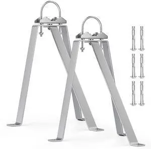 2 Sets Antenna Wall Mount,Stainless Steel Stand Off Wall Mast Mount Windproof Antenna Mounting Brackets Three-Leg Sets (12 Inch) 2 Sets Antenna Wall Mount,Stainless Steel Stand Off Wall Mast Mount Windproof Antenna Mounting Brackets Three-Leg Sets (12 Inch)