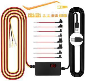 WODHMIEY Dash Cam Hardwire Kit with 8 Fusess 12V 24V to 5V 3A Digital Display Dash Camera Power Cord for 24H Parking Monitoring,Car Camera Charger Power Cord,Low Voltage Protect (Type-C Straight) WODHMIEY Dash Cam Hardwire Kit with 8 Fusess 12V 24V to 5V 3A Digital Display Dash Camera Power Cord for 24H Parking Monitoring,Car Camera Charger Power Cord,Low Voltage Protect (Type-C Straight)