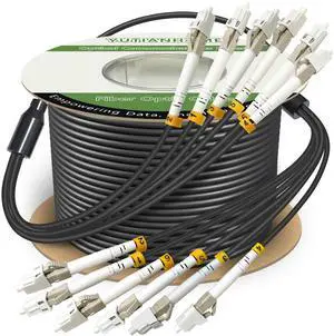 YUTIANHOME 50 Meters 6 Core OM3 Multimode Industrial TPU LC to LC Outdoor Armored Fiber Patch Cable, Direct Burial 6 Strands Fiber Optic Cable, 10Gb Duplex 50/125um MMF LC-LC 6 Fibers YUTIANHOME 50 Meters 6 Core OM3 Multimode Industrial TPU LC to LC Outdoor Armored Fiber Patch Cable, Direct Burial 6 Strands Fiber Optic Cable, 10Gb Duplex 50/125um MMF LC-LC 6 Fibers