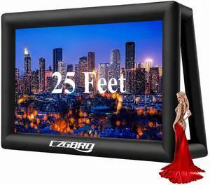 Inflatable Projector Screen - 25FT Outdoor Movie Screen Blow Up for Movie Parties Backyard Outside with Air Blower and Carry Bag, Front and Rear Projection Inflatable Projector Screen - 25FT Outdoor Movie Screen Blow Up for Movie Parties Backyard Outside with Air Blower and Carry Bag, Front and Rear Projection