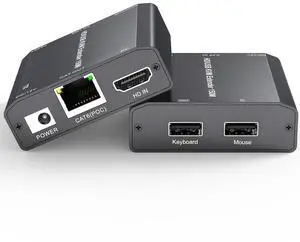 492Ft HDMI USB KVM Extender Over Ethernet CAT6/7/8 Upto 492Ft(150M), Lossless Latency, Plug and Play, 1080P@60Hz Loop Out, POE, Mouse and Keyboard Remote Control PC 492Ft HDMI USB KVM Extender Over Ethernet CAT6/7/8 Upto 492Ft(150M), Lossless Latency, Plug and Play, 1080P@60Hz Loop Out, POE, Mouse and Keyboard Remote Control PC
