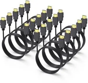 3FT HDMI Cable 10-Pack,4K HDMI 2.0 Cord Pack 3 FT, High Speed HDMI Computer Cable 4K@60Hz, 2K@120Hz,1080P with Ethernet/ARC, 3D, HDCP 2.2-Compatible with Computer, Monitor, Soundbar, Roku/LG TV,PS 3FT HDMI Cable 10-Pack,4K HDMI 2.0 Cord Pack 3 FT, High Speed HDMI Computer Cable 4K@60Hz, 2K@120Hz,1080P with Ethernet/ARC, 3D, HDCP 2.2-Compatible with Computer, Monitor, Soundbar, Roku/LG TV,PS
