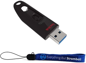 SanDisk USB Flash Drive 128GB Ultra Pen Drive Portable Memory Stick Compatible with Laptops and Computers - SDCZ48-128G-U46 Bundle with (1) Everything But Stromboli Lanyard SanDisk USB Flash Drive 128GB Ultra Pen Drive Portable Memory Stick Compatible with Laptops and Computers - SDCZ48-128G-U46 Bundle with (1) Everything But Stromboli Lanyard
