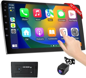 Haudio 10.1 Inch Cars Radio with Apple Carplay and Android Auto, 2 Din Car Stereo with HD Backup Camera, GPS Navigation, Bluetooth, Voice Control, Mirror Link, FM/AM/AUX for All Vehicles(2+64GB) Haudio 10.1 Inch Cars Radio with Apple Carplay and Android Auto, 2 Din Car Stereo with HD Backup Camera, GPS Navigation, Bluetooth, Voice Control, Mirror Link, FM/AM/AUX for All Vehicles(2+64GB)
