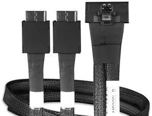 ICY DOCK MCIO 8i SFF-TA-1016 to 2X Oculink 4i SFF-8611 Cable - 0.5M ^^ MB302L-B ICY DOCK MCIO 8i SFF-TA-1016 to 2X Oculink 4i SFF-8611 Cable - 0.5M ^^ MB302L-B