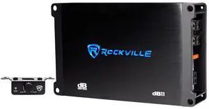 Rockville dB11 1400W Peak/350W RMS Mono 2-Ohm Class-D Car Amplifier, Wired Bass Remote, Compact Size, Low THD, for Powerful Car Audio Rockville dB11 1400W Peak/350W RMS Mono 2-Ohm Class-D Car Amplifier, Wired Bass Remote, Compact Size, Low THD, for Powerful Car Audio