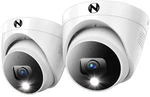 Night Owl Add On Wired 4K HD Indoor/Outdoor Deterrence Dome Cameras with 2-Way Audio (2 Pack) Night Owl Add On Wired 4K HD Indoor/Outdoor Deterrence Dome Cameras with 2-Way Audio (2 Pack)