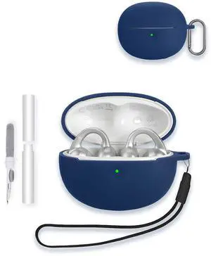 Case for Baseus Bowie MC1 Pro Earbuds Open-Ear Earbuds, WUNIAK Soft Silicone Protective Portable Scratch Shock Resistant Shell with Cleaner Kit & Carabiner & LanyardBlue Case for Baseus Bowie MC1 Pro Earbuds Open-Ear Earbuds, WUNIAK Soft Silicone Protective Portable Scratch Shock Resistant Shell with Cleaner Kit & Carabiner & LanyardBlue