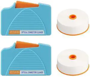 Duogalia Fiber Optic Cleaning Box - FTTH Fiber Optic Cleaner for FC & SC & LC End Faces & Optical Connectors -Over 500 Times of use Anti Static Clean Tool Come with Replacement Core, Blue (2 Pack) Duogalia Fiber Optic Cleaning Box - FTTH Fiber Optic Cleaner for FC & SC & LC End Faces & Optical Connectors -Over 500 Times of use Anti Static Clean Tool Come with Replacement Core, Blue (2 Pack)
