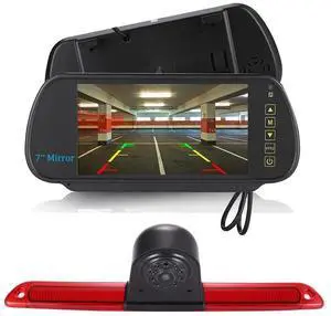Car Third Roof Top Mount Brake Light 3 Rear View Camera Parking Safety Assistant System, HD Night Vision Waterproof for VW Crafter Caravelle/Mercedes Benz Sprinter W906 (with 7-inch Rearview Mirror) Car Third Roof Top Mount Brake Light 3 Rear View Camera Parking Safety Assistant System, HD Night Vision Waterproof for VW Crafter Caravelle/Mercedes Benz Sprinter W906 (with 7-inch Rearview Mirror)