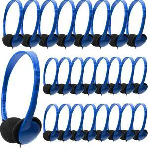 XOSDA Kids Headphones Bulk 25 Pack for Classroom School, Wholesale Wired Adjustable On Ear Headphones for Students Teens Children and Adult(LS04,25 Blue) XOSDA Kids Headphones Bulk 25 Pack for Classroom School, Wholesale Wired Adjustable On Ear Headphones for Students Teens Children and Adult(LS04,25 Blue)