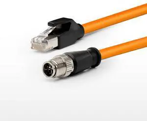M12 X-Coded 8Pin Male to RJ45 Ethernet Cat6 Network Cable for Cognex Vision Industrial Camera, Barcode Scanner Readers and Automation Sensor Applications, IP67 High Flex Durable Shielded Cable M12 X-Coded 8Pin Male to RJ45 Ethernet Cat6 Network Cable for Cognex Vision Industrial Camera, Barcode Scanner Readers and Automation Sensor Applications, IP67 High Flex Durable Shielded Cable