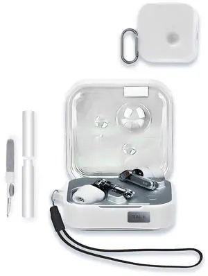 Case for Nothing Ear 3 Earbuds 2025, WUNIAK Soft Silicone Protective Portable Scratch Shock Resistant Shell with Cleaner Kit & Carabiner & Lanyard for Nothing Ear3,White Case for Nothing Ear 3 Earbuds 2025, WUNIAK Soft Silicone Protective Portable Scratch Shock Resistant Shell with Cleaner Kit & Carabiner & Lanyard for Nothing Ear3,White