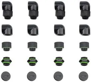 BXQINLENX 20 PCS Silver Chrome G1/4" Plug Fittings for Computer Water Cooling System (Black) BXQINLENX 20 PCS Silver Chrome G1/4" Plug Fittings for Computer Water Cooling System (Black)