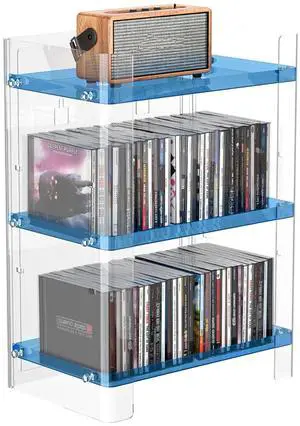 YFEEN 3 Tier Clear Acrylic CD Organizer, Holds Up to 54 CDs, Countertop Storage, Media Shelf, Home Office YFEEN 3 Tier Clear Acrylic CD Organizer, Holds Up to 54 CDs, Countertop Storage, Media Shelf, Home Office