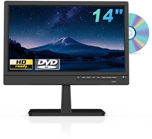 Feihe 14 Inch TV Built-in DVD Player, HD Flat Screen Small TV DVD Player Combo with ATSC Tuner/HDMI/USB/AV/VGA Input, Suitable for Kitchen Bedroom RV Camper Feihe 14 Inch TV Built-in DVD Player, HD Flat Screen Small TV DVD Player Combo with ATSC Tuner/HDMI/USB/AV/VGA Input, Suitable for Kitchen Bedroom RV Camper