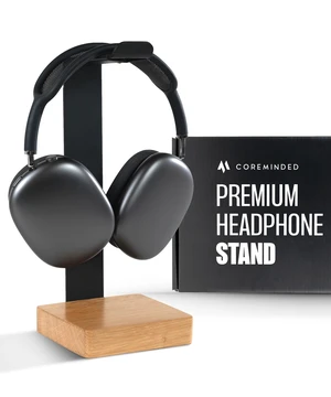 COREMINDED Universal Headphone Stand for Desk, Oak Wood Headset Holder COREMINDED Universal Headphone Stand for Desk, Oak Wood Headset Holder