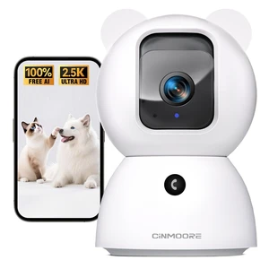 CINMOORE 2.5K Security Camera Indoor, Free AI Person/Pet/Cry Detection, 4MP Pet/Dog/Cat Camera w/Phone App, Pan Tilt 2.4GHz WiFi Cameras for Home Security, Full Duplex 2-Way Audio (No Plug Version) CINMOORE 2.5K Security Camera Indoor, Free AI Person/Pet/Cry Detection, 4MP Pet/Dog/Cat Camera w/Phone App, Pan Tilt 2.4GHz WiFi Cameras for Home Security, Full Duplex 2-Way Audio (No Plug Version)