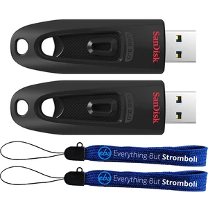 SanDisk Type-A Ultra USB 3.0 32GB Flash Drive (2 Pack) Up to 130 MB/s Read Speed Compatible with Computers and Laptops (SDCZ48-032G-U46) Bundle with (2) Everything But Stromboli Lanyards SanDisk Type-A Ultra USB 3.0 32GB Flash Drive (2 Pack) Up to 130 MB/s Read Speed Compatible with Computers and Laptops (SDCZ48-032G-U46) Bundle with (2) Everything But Stromboli Lanyards