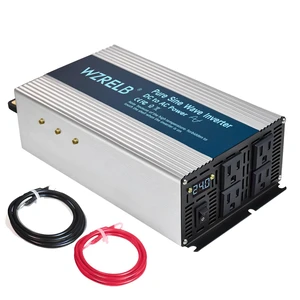 WZRELB 1800W Pure Sine Wave Inverter 24V DC to 110V 120V AC,Car Power Inverter with 4 AC Outlets, LED Display,Off-Grid Portable Power Converter for Home, RV, Truck, Camping WZRELB 1800W Pure Sine Wave Inverter 24V DC to 110V 120V AC,Car Power Inverter with 4 AC Outlets, LED Display,Off-Grid Portable Power Converter for Home, RV, Truck, Camping