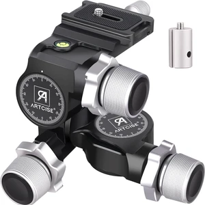ARTCISE 3-Way Geared Tripod Head, Precision Geared Head with Millimeter Micro-Adjustment, 3 Axis Pan Tilt Head for Macro & Product Photography, 13.2lbs/6kg Load Capacity, CNC Aluminum Alloy ARTCISE 3-Way Geared Tripod Head, Precision Geared Head with Millimeter Micro-Adjustment, 3 Axis Pan Tilt Head for Macro & Product Photography, 13.2lbs/6kg Load Capacity, CNC Aluminum Alloy