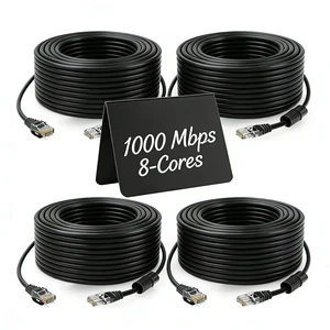 GWFIBER Cat5e Ethernet Cable 100ft,100 ft PoE Cable with RJ45 Male to Female & Waterproof Coupler, 1Gbps High Speed LAN Network Cable Compatible with Cat5 - Indoor IP Camera, Router - Black(4-Pack) GWFIBER Cat5e Ethernet Cable 100ft,100 ft PoE Cable with RJ45 Male to Female & Waterproof Coupler, 1Gbps High Speed LAN Network Cable Compatible with Cat5 - Indoor IP Camera, Router - Black(4-Pack)
