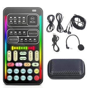 I9 Voice Changer Set, Portable Sound Card with 8 Sound Effects, Portable USB Charging for Game Anchor Recording, Surprise Friends, 187G (English Version) I9 Voice Changer Set, Portable Sound Card with 8 Sound Effects, Portable USB Charging for Game Anchor Recording, Surprise Friends, 187G (English Version)