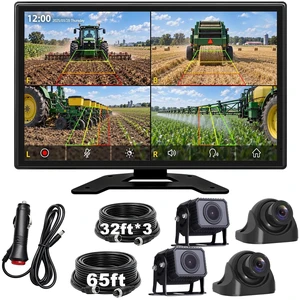 1080P 4-Wired Backup Camera System with for Semi Truck, Trailer, Camper, Pickup, Bus, RV, Plug and Play, 10" HD Touch DVR Quad Split Monitor 4 Side Rear View Camera, IP69K Waterproof IR Night Vision 1080P 4-Wired Backup Camera System with for Semi Truck, Trailer, Camper, Pickup, Bus, RV, Plug and Play, 10" HD Touch DVR Quad Split Monitor 4 Side Rear View Camera, IP69K Waterproof IR Night Vision