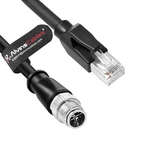 Alvin's Cables M12 X-Code 8 Pin Male to RJ45 Ethernet Cable for Cognex Keyence Camera, High-Flex Cat6a Cable for Industrial Automation, Fieldbus Module, Robotics,25M/82ft Alvin's Cables M12 X-Code 8 Pin Male to RJ45 Ethernet Cable for Cognex Keyence Camera, High-Flex Cat6a Cable for Industrial Automation, Fieldbus Module, Robotics,25M/82ft