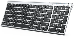 iClever BK10 SE Bluetooth Keyboard for Mac, Full-Size Layout, Silver Black iClever BK10 SE Bluetooth Keyboard for Mac, Full-Size Layout, Silver Black