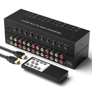 Y.D.F 8 Port RCA to HDMI Converter 8 Way RCA Composite CVBS AV Switch to HDMI Converter Adapter Support 4:3/16:9 Switching, for Sega Xbox PS1 PS2 PS3 N64 NGC SNES WII VHS VCR Camera DVD Y.D.F 8 Port RCA to HDMI Converter 8 Way RCA Composite CVBS AV Switch to HDMI Converter Adapter Support 4:3/16:9 Switching, for Sega Xbox PS1 PS2 PS3 N64 NGC SNES WII VHS VCR Camera DVD