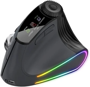 Taimousetvs Ergonomic Wireless Mouse, Bluetooth Vertical Silent Mouse with LED Screen and Knob Control, Rechargeable, 4800 DPI, Hyper-Fast Scrolling, 3 Multi-Device Connections, for PC and Mac Taimousetvs Ergonomic Wireless Mouse, Bluetooth Vertical Silent Mouse with LED Screen and Knob Control, Rechargeable, 4800 DPI, Hyper-Fast Scrolling, 3 Multi-Device Connections, for PC and Mac