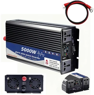 5000W Power Inverter 24V DC to 110V AC Converter with LED Display Dual AC Outlets Dual Fans Radiating for RV, Camp, Boat and Home Emergency Portable Pure Sine Wave Inverter (Smart Screen, 5000W 24V) 5000W Power Inverter 24V DC to 110V AC Converter with LED Display Dual AC Outlets Dual Fans Radiating for RV, Camp, Boat and Home Emergency Portable Pure Sine Wave Inverter (Smart Screen, 5000W 24V)