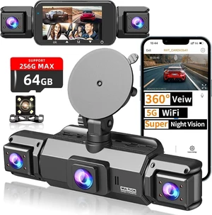 4 Channel Dash Cam Front and Rear, Pahaa 360 Dash Camera with WiFi 4 Channel Dash Cam Front and Rear, Pahaa 360 Dash Camera with WiFi