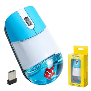 Wireless Mouse Cute Retro Aqua Mouse, Silent Portable Lightweight Optical Clear Transparent Aesthetic Water Mice for PC Laptop MacBook, Boys Girls Kids Adults Gift with Floaters Animal (Clownfi Wireless Mouse Cute Retro Aqua Mouse, Silent Portable Lightweight Optical Clear Transparent Aesthetic Water Mice for PC Laptop MacBook, Boys Girls Kids Adults Gift with Floaters Animal (Clownfi